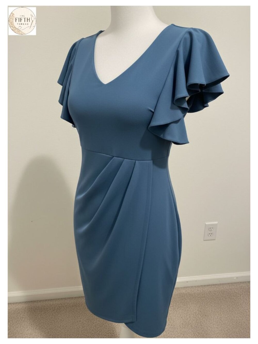 Women's V Neck Ruffle Sleeve Wrap Bodycon Dress Party Work
